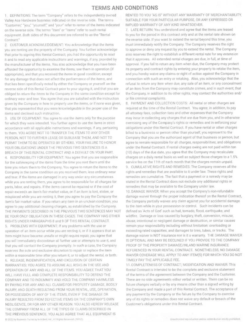 Terms and Conditions